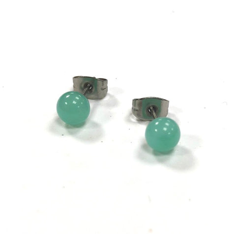 Jade Handmade Glass Stud Earrings