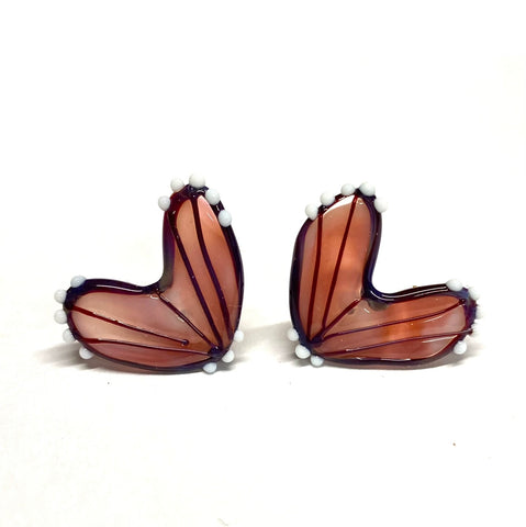 Handmade Butterfly Wing Studs, Pale Pink