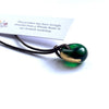 Recycled Whisky Bottle Glass Bead, No Chain, Green Gold