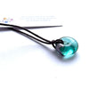 Recycled Whisky Bottle Glass Bead, No Chain, Opal Palladium