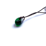 Recycled Whisky Bottle Glass Bead, No Chain, Green Palladium