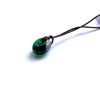 Recycled Whisky Bottle Glass Bead, No Chain, Green Palladium