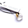 Recycled Whisky Bottle Glass Bead, No Chain, Clear and Gold