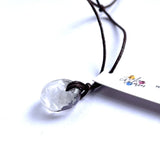 Recycled Whisky Bottle Glass Bead, No Chain, Clear Palladium