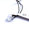 Recycled Whisky Bottle Glass Bead, No Chain, Clear Palladium