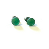 Green Frosted Whisky Bottle Studs, Recycled Bottle Glass and Surgical Steel