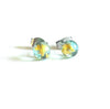 Opal and Gold Whisky Bottle Studs, Recycled Glass and Surgical Steel