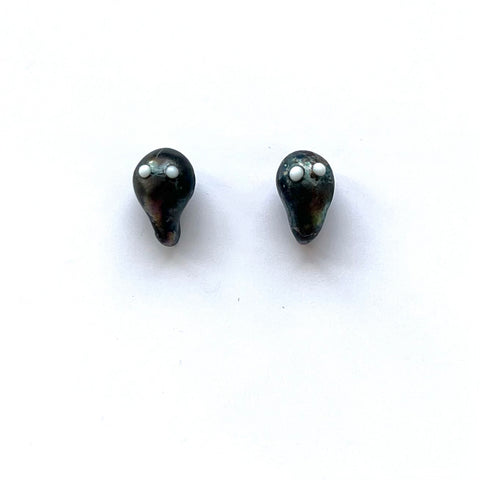 Ghoul Studs, Handmade Glass and Surgical Steel