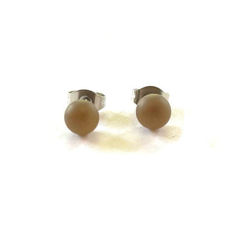 Frosted Darjeeling Handmade Glass Stud Earrings
