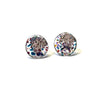 Glass and Palladium Midi Mottled Stud Earrings, Shipwreck