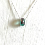 Recycled Whisky Bottle Pendant on Sterling Silver Chain, Opal Glass and Palladium