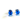 Blue Whisky Bottle Studs Earrings, Recycled Glass and Surgical Steel