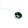 Recycled Whisky Bottle Pendant on Sterling Silver Chain, Green and Palladium