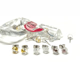Clear and Palladium Whisky Bottle Studs, Recycled Glass and Surgical Steel