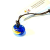 Recycled Whisky Bottle Glass Bead, No Chain, Blue Gold