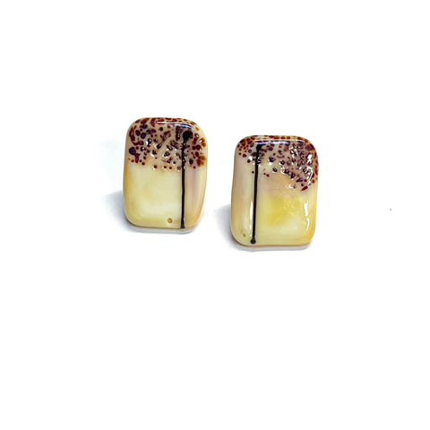 Yoyogi Handmade Glass Panel Stud Earrings