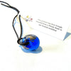 Recycled Whisky Bottle Glass Bead, No Chain, Blue Palladium