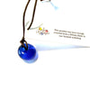 Recycled Whisky Bottle Glass Bead, No Chain, Blue