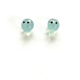 Ghostie Studs, Handmade Glass and Surgical Steel