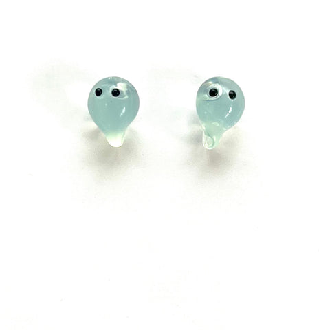 Ghostie Studs, Handmade Glass and Surgical Steel
