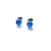 Frosted Blue Whisky Bottle Studs, Recycled Glass and Surgical Steel