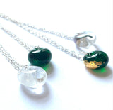 Recycled Whisky Bottle on Sterling Silver Pendant, Green