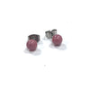 Pink Handmade Glass Stud Earrings