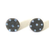 Dotty Grey Handmade Glass Button Stud Earrings