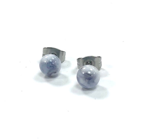 Agate Handmade Glass Stud Earrings