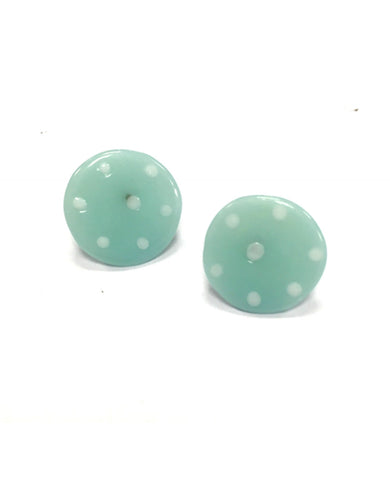 Dotty Jade Handmade Glass Button Stud Earrings