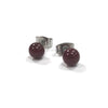 Burgundy Handmade Glass Stud Earrings