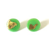 Gold Apple Handmade Glass Button Stud Earrings