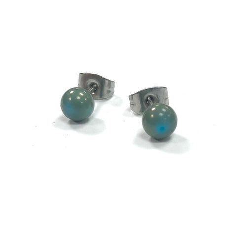 Copper Blue Handmade Glass Stud Earrings