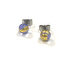 Crocus and Gold Handmade Glass Stud Earrings