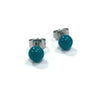 Teal Handmade Glass Stud Earrings