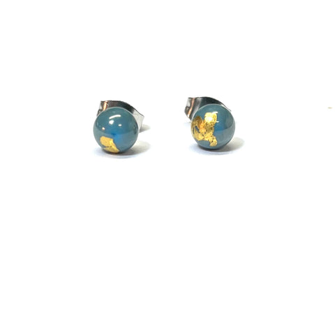 Limited Edition Gold Copper Blue Mini Studs