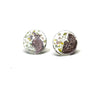 Glass and Palladium Midi Stud Earrings, Sugared Almond