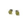 Frosted Bottle Green Handmade Glass Mini Stud Earrings
