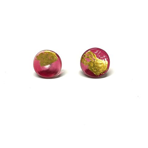 Second Cranberry Gold Studs