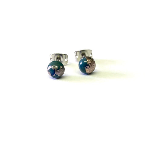 Atlantis Glass and Palladium Mini Studs