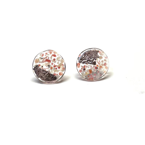 Glass and Palladium Midi Studs, Sakura