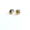 Stone Mini Marble Studs, Handmade Glass and Gold