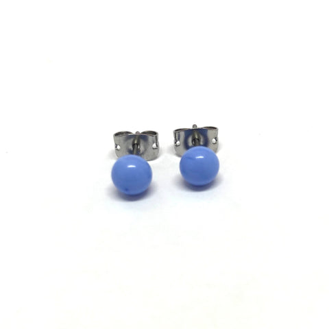 Periwinkle Handmade Glass Stud Earrings