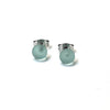 Frosted Antique Green Handmade Glass Mini Stud Earrings