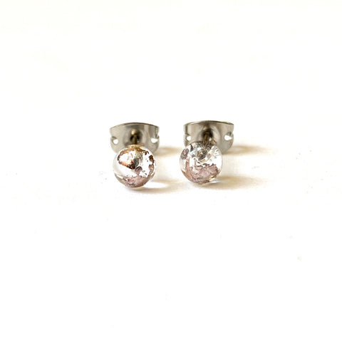 Clear Glass and Palladium Mini Studs