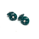 Dotty Teal Handmade Glass Cufflinks