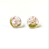 Glass and Gold Midi Mottled Stud Earrings, Sakura