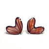 Handmade Butterfly Wing Studs, Pale Pink
