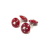 Dotty Red Handmade Glass Cufflinks