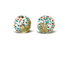 Limited Edition Glass and Gold Midi Stud Earrings, Holly and Ivy